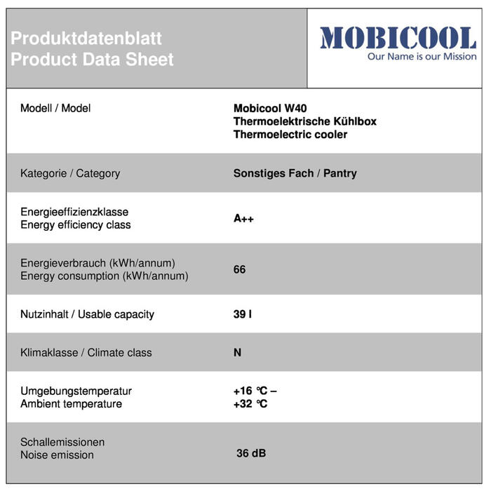 mobicool w40 39 l thermoelectric cool